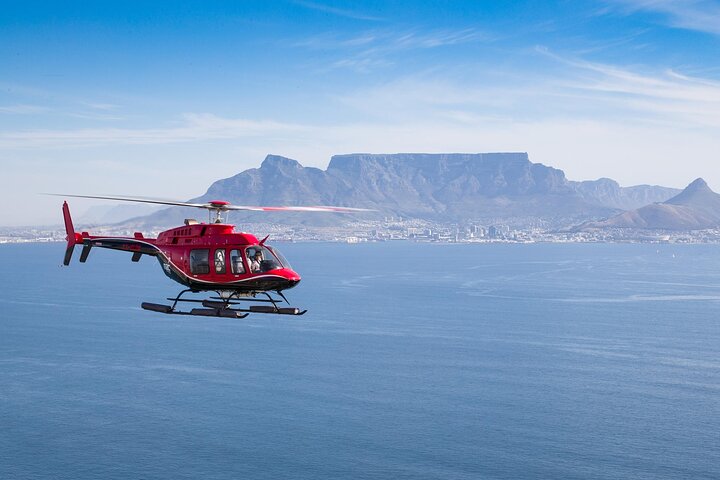 Visite privée en hélicoptère de la péninsule du Cap avec dégustation de vins et déjeuner à Stellenbosch