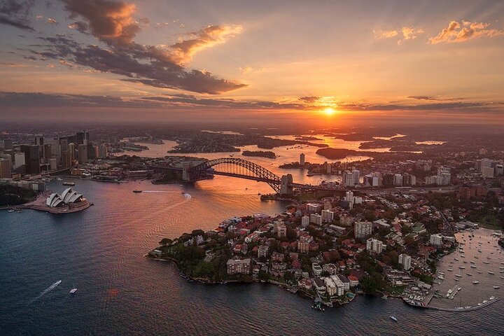 Volo privato in elicottero al tramonto su Sydney e le spiagge per 2 o 3-30 minuti